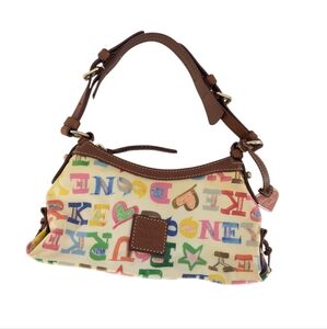 Dooney & Bourke Graffiti Rainbow Monogram Crescent Shoulder Bag